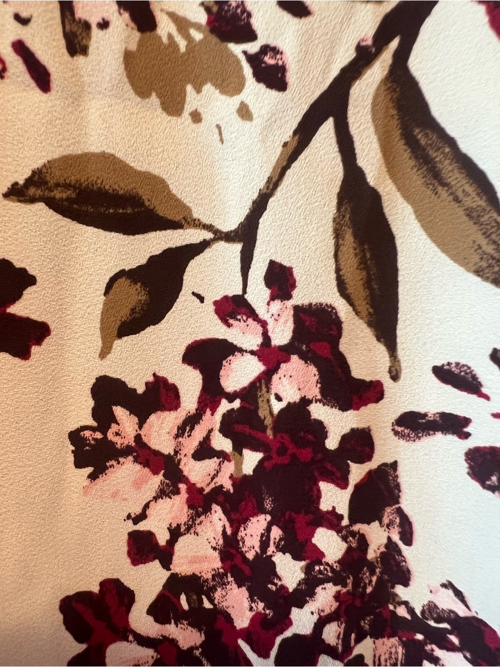 🌸 White House Black Market Floral Surplice Blouse Sz Large Long Sleeve🌸 - Picture 11 of 13